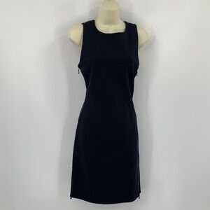 DVF Diane von Furstenberg Leigh navy blue zipper dress knit sheath shift new 6